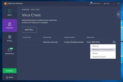 Discord installation failed due to antivirus